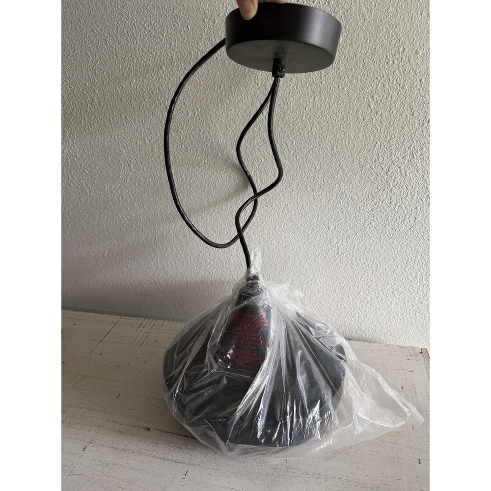 River of Goods Luke 1-Light Black Hanging Pendant with Metal Dome Shaded New